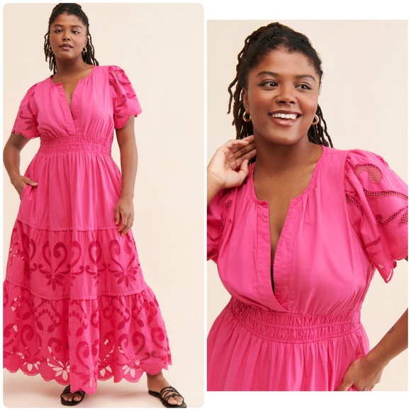 Anthropologie Dresses & Skirts - Anthropologie Somerset Maxi Dress: Cutwork Edition – Pink/Rose – Size XL – NWT